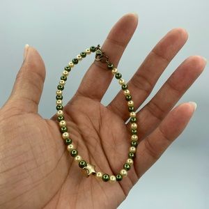 Handmade Glass Bead Anklet w/ Gold Star Charm